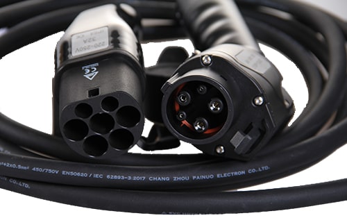 2-EVMOTIONS Gamma Type2 -> Type1 (32A) Câble de recharge véhicule électrique