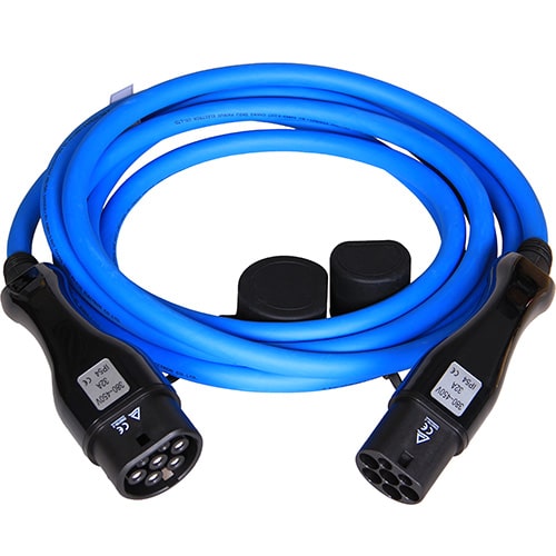 1-EV Type2 -> Type2 blue (3x32A) Câble de recharge véhicule électrique